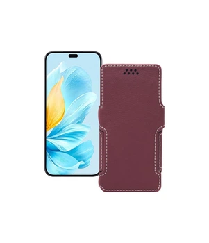 Чохол-книжка з екошкіри для телефону Honor 200 Lite 5G Бордовий