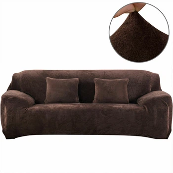 Защитный чехол на трехместный диван Diana Textile Plush Velvet, 190-230 см, Шоколадный