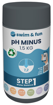 Środek do obniżania pH w basenie Swim and Fun pH-Minus 1714 1.5 kg (5704841017146)