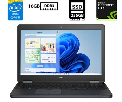 Ноутбук Dell Latitude E5550 15.6" IPS 1920x1080 Core i7-5600U 2.60GHz 16GB DDR3 SSD 256GB NVIDIA GeForce 840M 2GB Камера (DE5550R16S256B) Б/У