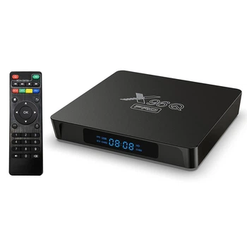 Смарт ТВ-приставка Android Smart TV для телевизора цифровой медиаплеер Allwinner X96q Pro TV BOX |H313, 1GB RAM, 8GB ROM, Android 10.0, пульт ДУ, LED дисплей, WiFi 2,4 ГГц + 5 ГГц| Черный