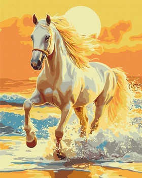 Картина по номерам 40×50 см. Конь. Оседланный закат. Brushme BS54415