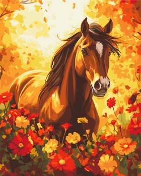 Картина по номерам 40×50 см. Конь. Цветочная свобода Brushme BS54420