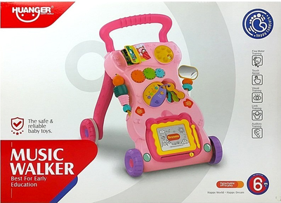 Дитячий штовхач LEAN Toys із зникаючим малюнком Рожевий 5995 (5908275992820)