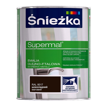 Емаль масляно-фталева Sniezka Supermal RAL 8017 шоколадний матовий 0,8 л