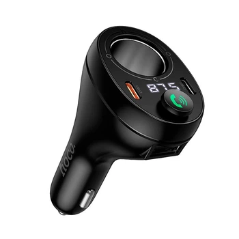 Адаптер автомобільний HOCO Star cigarette lighter car BT FM transmitter E88 |1USB/2Type-C/DC 120W, 35W/3A, PD/QC| Колір Black