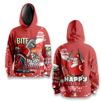Худи спортивное с 3D принтом HAPPY HOLDAYS 31525 M