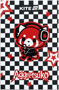 Книга записна Kite Aggretsuko тверда обкладинка А6 клітинка 80 аркушів (AR25-199)