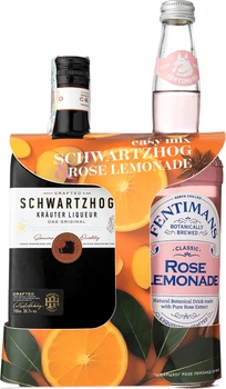 Ликер Schwartzhog Krauter Liqueur 0.7 л 36.7% + Напиток газированный Fentimans Rose Lemonade 0.75 л (1021001111303)