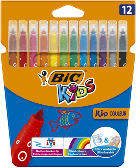 Фломастери BIC Kids 12кол. Kid Couleur карт.уп. /bc9202932/