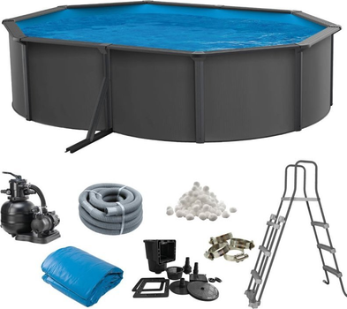 Басейн Swim and Fun Basic Pool Oval 2934 490 x 360 x 120 см Антрацитовий (5704841029347)