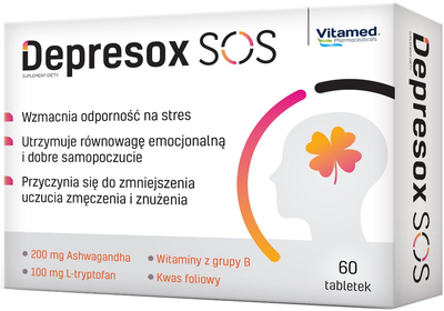 Харчова добавка Vitamed Depresox SOS 60 пігулок (5905919047601)
