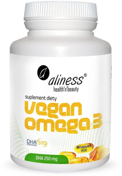 Харчова добавка Aliness Vegan Omega 3 DHA 250 мг 60 капсул (5903242582011)