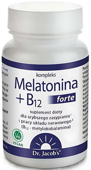 Suplement diety Dr. Jacob's Melatonina + B12 forte 90 tabletek (4041246501797)