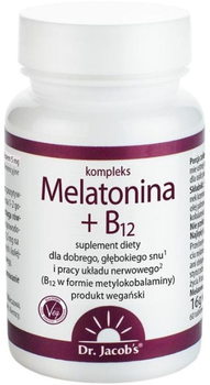 Suplement diety Dr. Jacob's Melatonina + B12 60 tabletek (4041246500950)