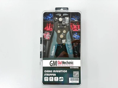 Щипці обжимні для зняття ізоляції з проводів GUT MECHANIC 0.2-6MM+ набір хомутів, гільз та наконечників CIS-00026
