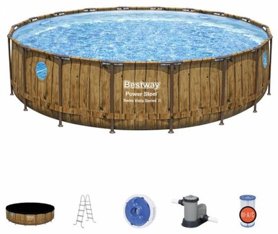 Басейн Bestway Power Steel Swim Vista Series Pool Set 56977 5.49  × 1.22 м (6941607311530)
