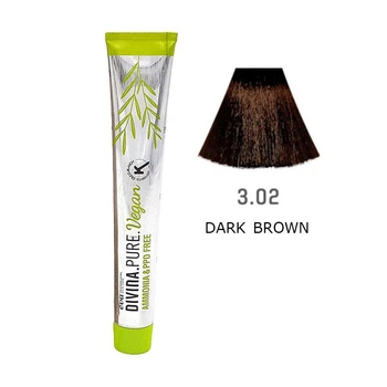 Фарба для волосся Vegan Divina.Pure холодний коричневий Eva Professional 3.02 dark brown (темний шатен холодний коричневий) 1210302