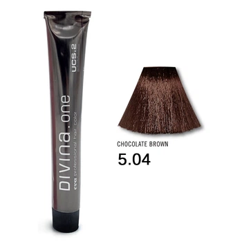 Фарба для волосся Divina.Оne теплий коричневий Eva Professional 5.04 chocolate brown (шатен світлий натуральний мідний) 01280504