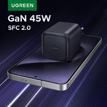 Зарядное устройство Ugreen X524 UGREEN 45W GaN Charger PD3.0 Fast Charger PPS QC3.0 Quick Charge For Samsung iPhone iPad Tablet Black (65051)