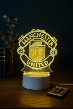 3D LED-нічник ФК "Manchester United" з RGB-підсвіткою. Манчестер Юнатед нічник