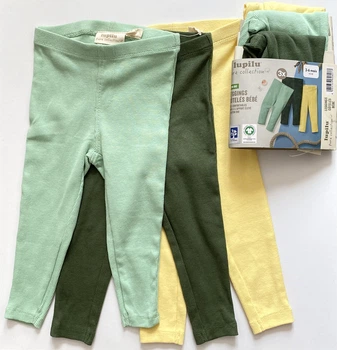 Леггинсы-леггинсы классические базовые бирюзовые, зеленые-хаки и желтые Lupilu ( 3шт. ) 62/68 на 1-6 месяцев