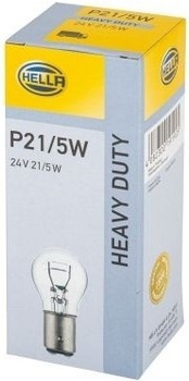 Zestaw żarówek samochodowych Hella Heavy Duty P21/5W 24 V 10 szt (8GD002078241)