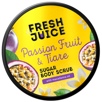 Цукровий скраб для тіла Fresh Juice Passion Fruit & Tiare 200 мл (4823015946172)