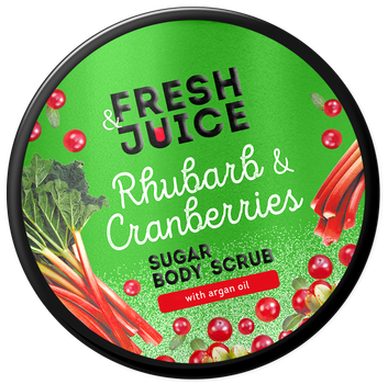 Цукровий скраб для тіла Fresh Juice Rhubarb & Cranberries 200 мл (4823015946189)
