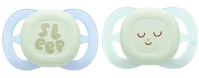 Пустушка ортодонтична Philips AVENT Ultra start Nighttime 0-2м 2 шт SCF075/08 (8720689029049)