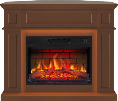 Каминокомплект универсальный 2 в 1 ArtiFlame Linz с 3D эффектом пламени, LED-подсветкой, обогревом и звуком горения огня Коричневый