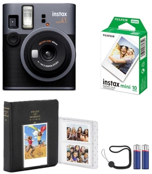 Набор Fujifilm INSTAX MINI 41 фотокамера мгновенной печати / картридж / фотобумага 10 фото / фотоальбом / ремешок / батарейки / подарочная упаковка