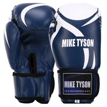 Рукавички боксерські на липучці PVC MIKE TYSON VL-4544 Синій 10 унцій