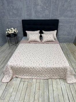 Покривало Євро 220×240 см +2 подушки 40х60 см Бежевий (Д-mur-cap25-014)