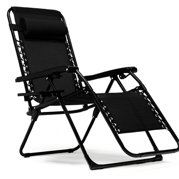 Раскладное кресло для отдыха LEOBRO Zero Gravity Black (LB-ZGC-F1-BLK)
