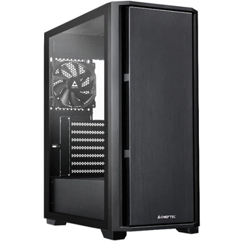 Комп'ютерний корпус Midi-Tower для геймерів, скло, метал, USB-C, ATX, чорний