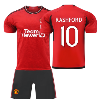 Форма футбольна дитяча Rashford (Рашфорд) 10 Manchester United (Манчестер Юнайтед), сезон 24/25, 28 розмір, ріст 150-155 см, червоно-чорна