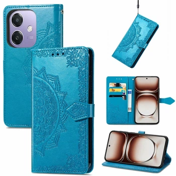 Чехол Vintage для OPPO A3X / CPH2641 книжка кожа PU с визитницей голубой