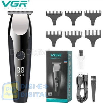 Триммер VGR V-059, 4 насадки, аккумуляторный, LED-дисплей