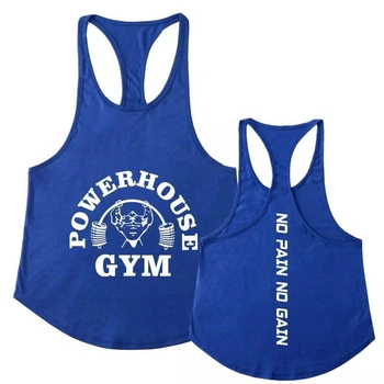 Майка мужская для тренировок Powerhouse Gym No Pain No Gain синяя М
