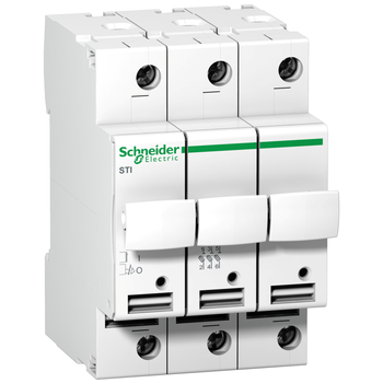 Разъединитель предохранителя 3P 25A 500В 10,3x38мм [A9N15656] STI Schneider Electric