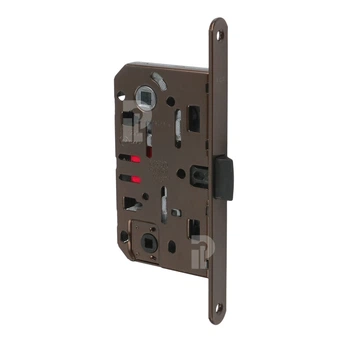 Врезной межкомнатный замок WC AGB Mediana Evolution, 96/50 мм, бронза коричневая (B01102.50.22)