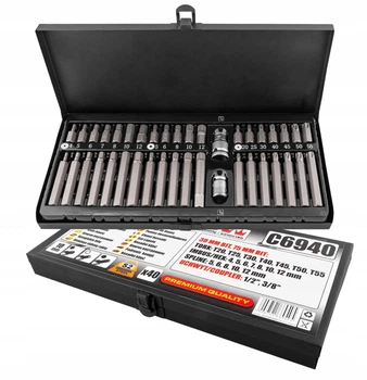 Набор бит IMBUS, HEX, TORX, SPLINE Richmann 40 шт (C6940)