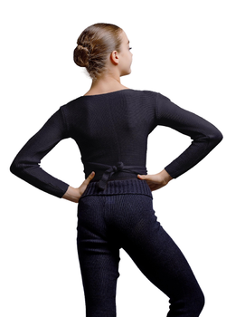 Кофта разогревательная ALLA 30% шерсть 70% акрил black size M