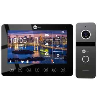 Комплект видеодомофона NeoLight NeoKIT HD WF, 7", Full HD, Wi-Fi, Hands Free, Black/Graphite