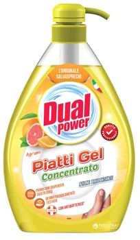 Концентрований гель для миття посуду Dual Power з дозатором Цитрусові 1 л (8032680396649)