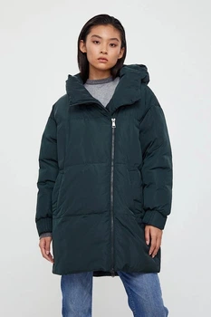 Удлиненный женский пуховик oversize Finn Flare W20-12005-524 зеленый 3XL