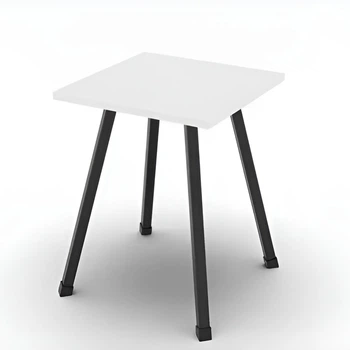 Табурет Ferrum-decor 430x320x320 Чорний метал ДСП Білий 16 мм (FRD-104639)