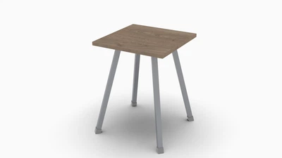 Табурет Ferrum-decor 430x320x320 Сірий метал ДСП Дуб Сонома Трюфель 16 мм (FRD-104647)