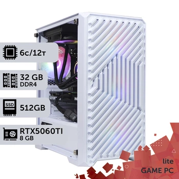 Игровой компьютер GamePC Lite #491 Ryzen 5 5600 / 32 GB / SSD 512GB / GeForce RTX 5060Ti 8GB геймерский системный блок для киберспорта и стриминга